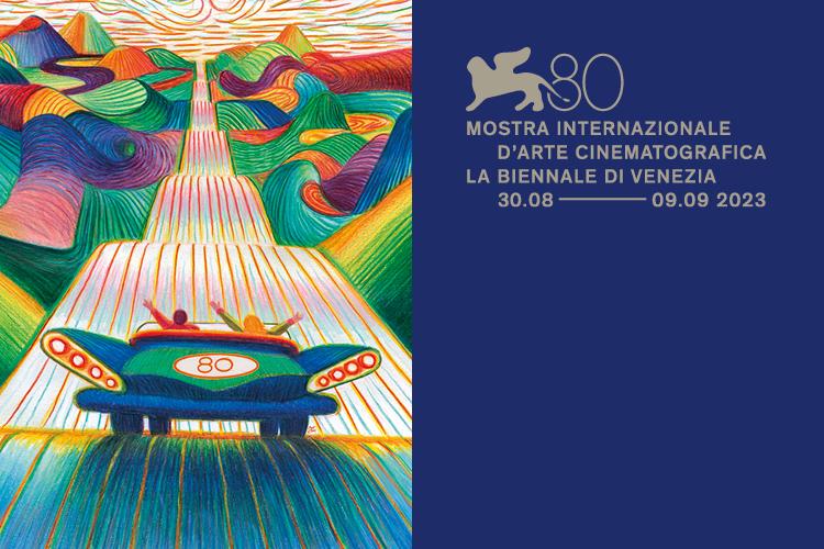 On the road movies inspire the image of the official poster by Lorenzo Mattotti for the Biennale Cinema 2023